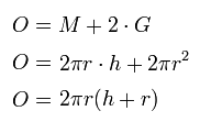 Formel für die Zylinderoberfläche